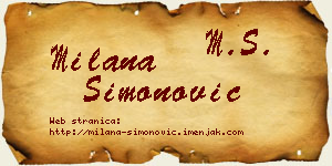 Milana Simonović vizit kartica